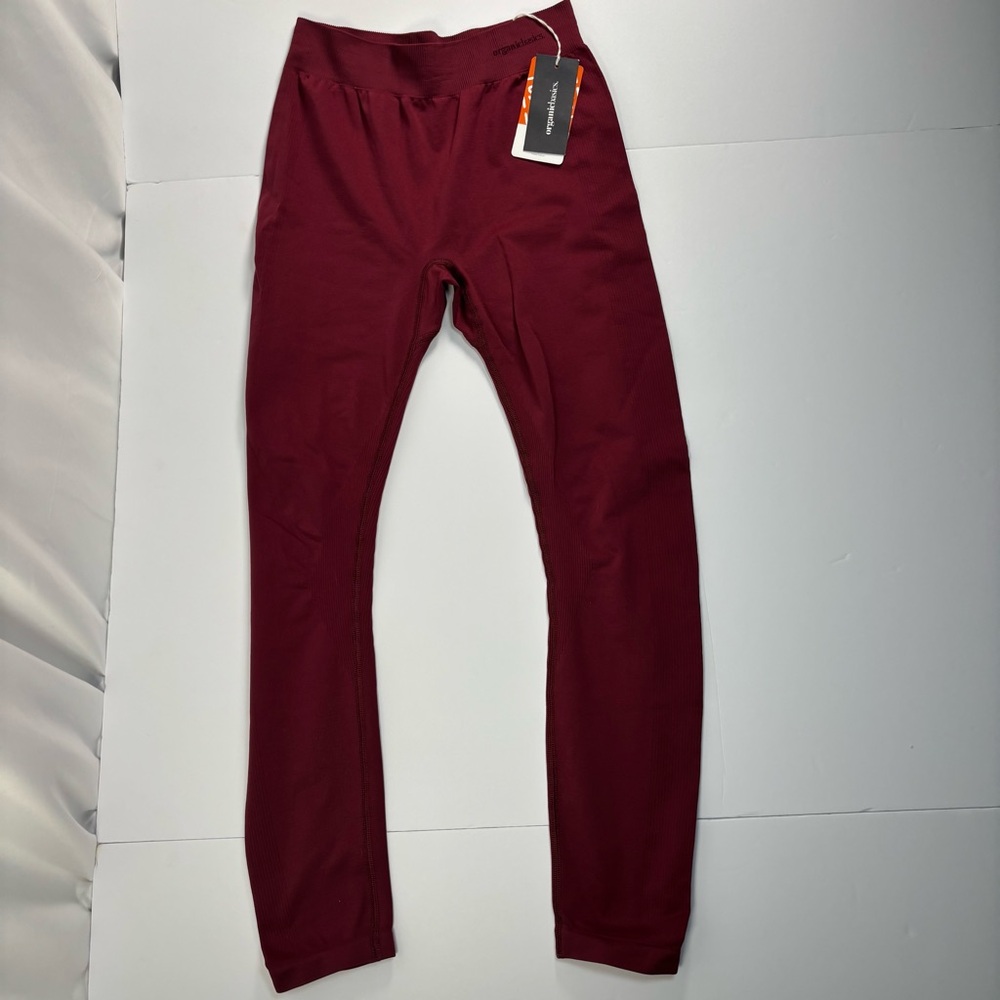 Organic Basics Active Leggings in Burgundy - NWT